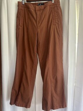 Liverpool Los Angeles Wide Leg Barrel Style Brown Dress Pants with Stretch Waist